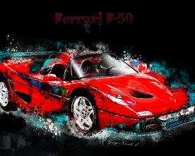 Ferrari-F-50-abstract-painting